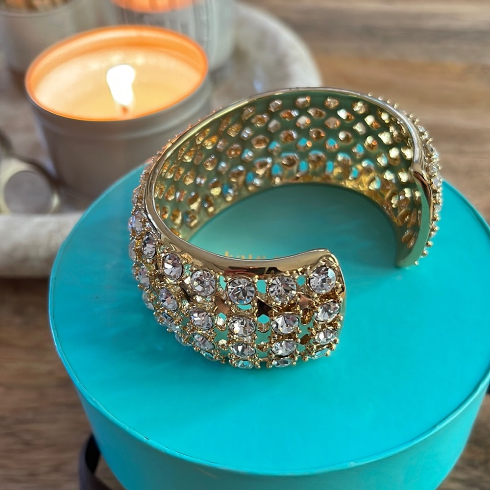 Kate Spade Signature Classic Swarovski Crystal Cuff Bracelet Bangle